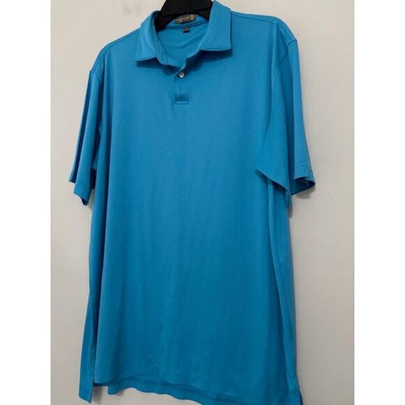 Peter Millar Polo Shirt Golf Mens Size Large Stretch Summer Comfort Blue Aqua - Picture 3 of 6